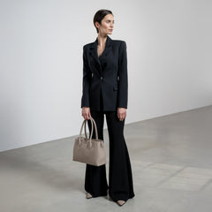 Isabel Bernard Honoré Cloe Midi Taupe Kalfsleren Handtas IB25082-078