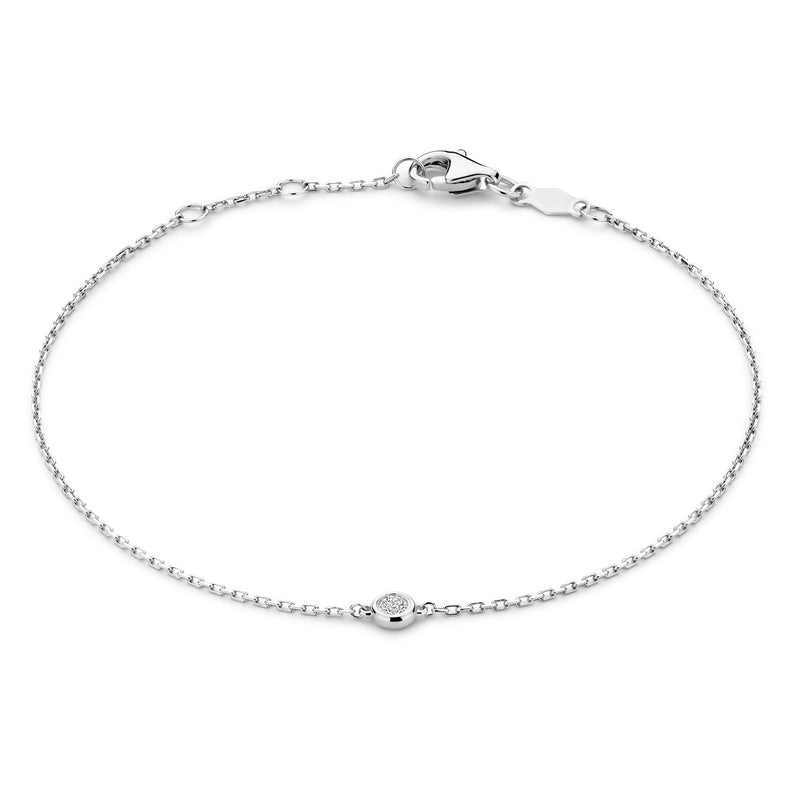 Isabel Bernard De la Paix Alfie 14 karaat witgouden armband | diamant 0.05 ct | IBD320004-zoom-