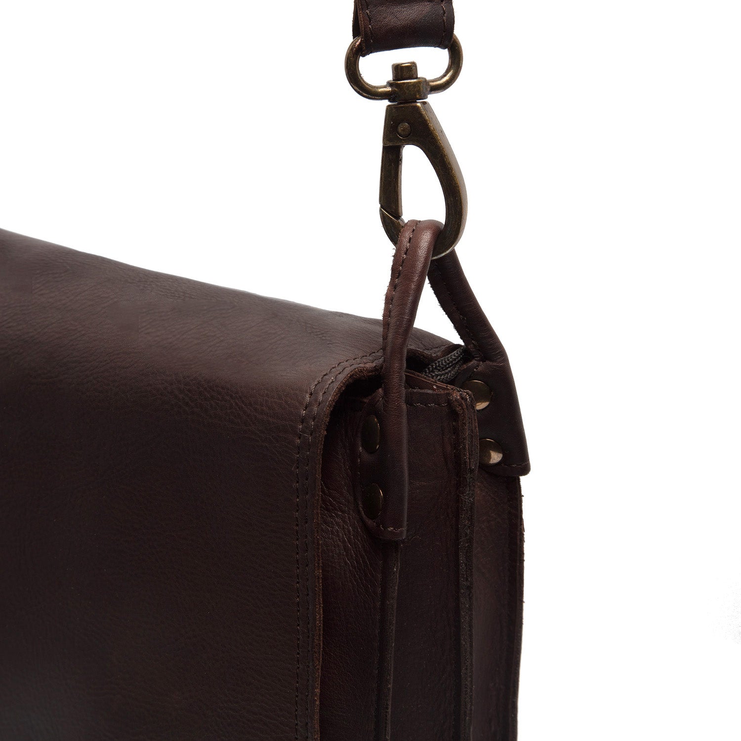 The Chesterfield Brand Wax Pull Up Sumatra Brown Shoulder Bag C48.124001