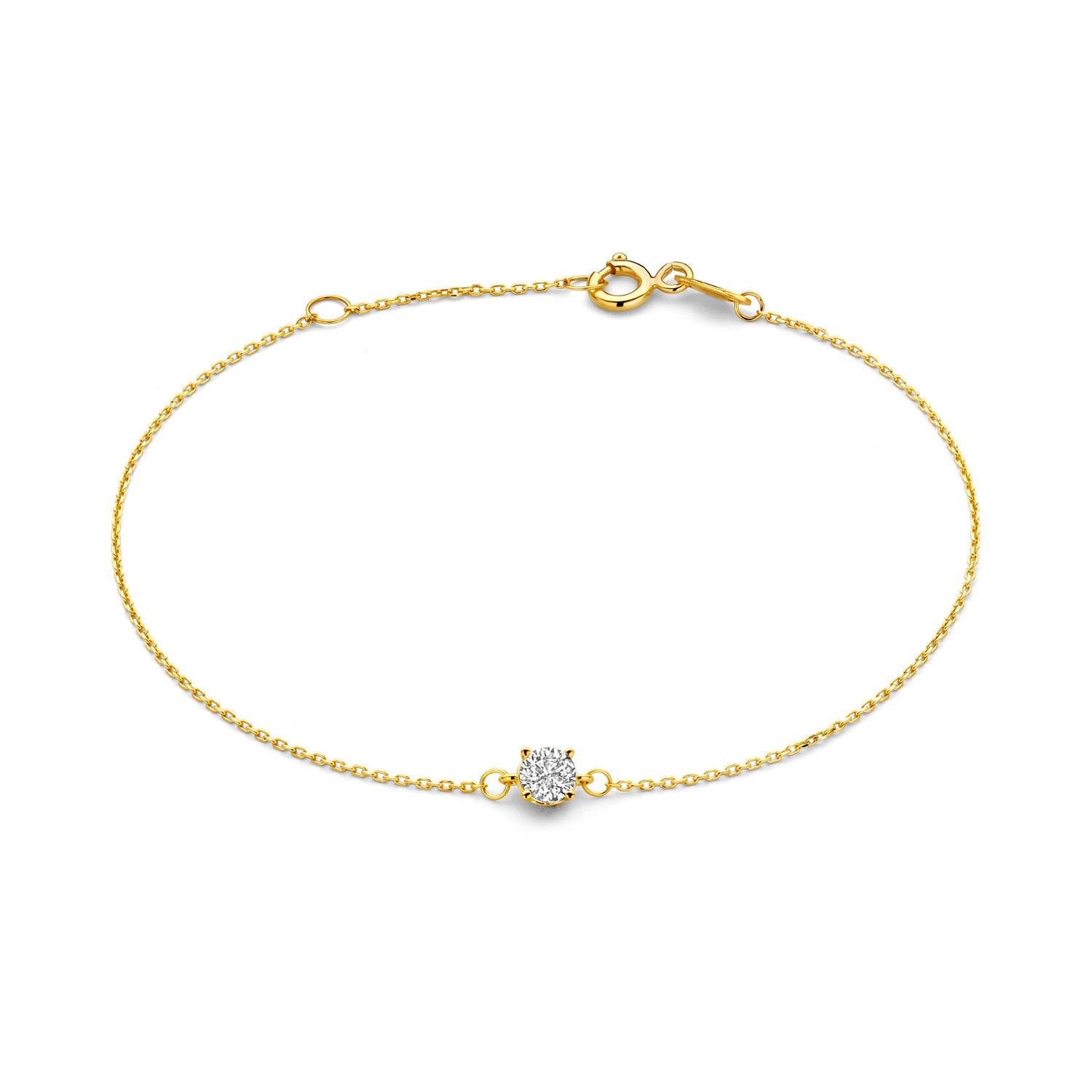 Beloro Jewels Regalo d'Amore 9 karat gold necklace and bracelet gift set with zirconia stones BO90048