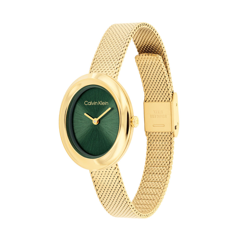 Calvin Klein Twisted Bezel Groen Dames Horloge 2002-CK25100152-zoom-
