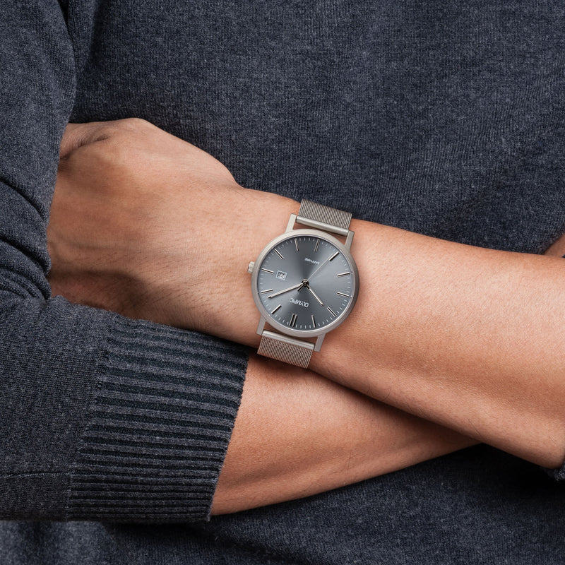 Olympic Titanium Grijs Herenhorloge OL26HTS002-zoom-