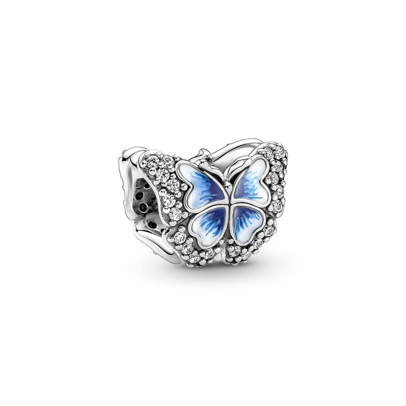 Pandora Moments 925 Sterling Silver Blauwe Vlinder Sprankelende Bedel 790761C01-zoom-