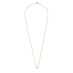 Isabel Bernard Le Carré 14 karaat gouden kubus inital ketting IB340043-A