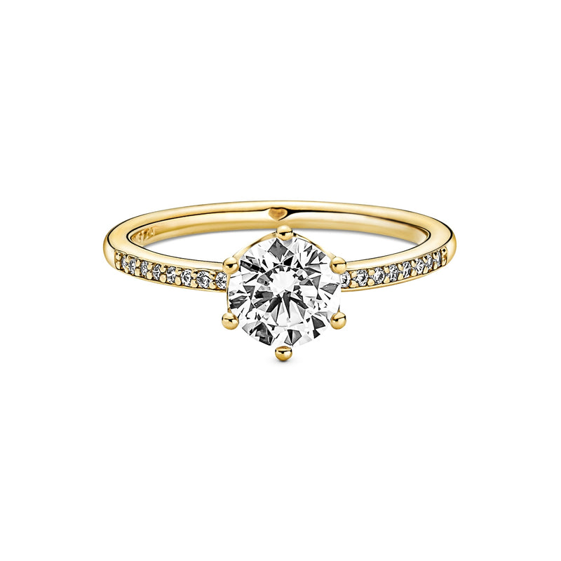 Pandora Clear Sparkling Crown Solitaire Ring 168289C01-52-zoom-
