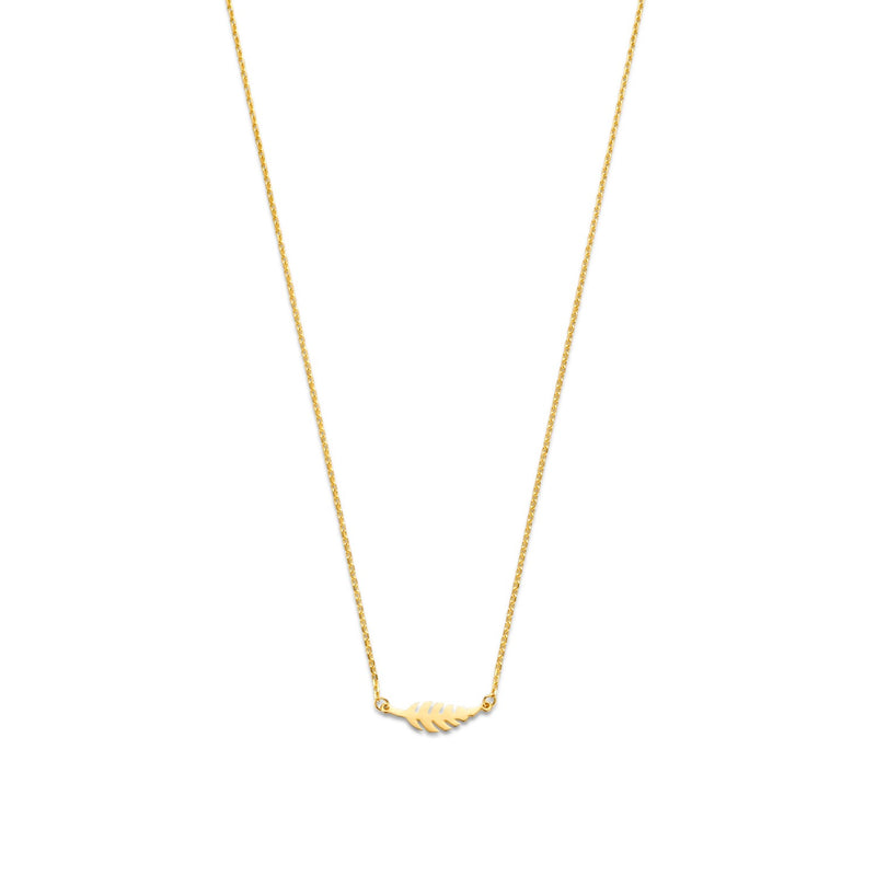 Isabel Bernard Cadeau d'Isabel 14 karaat gouden ketting en oorknopjes giftset met veertjes IB90186-zoom-