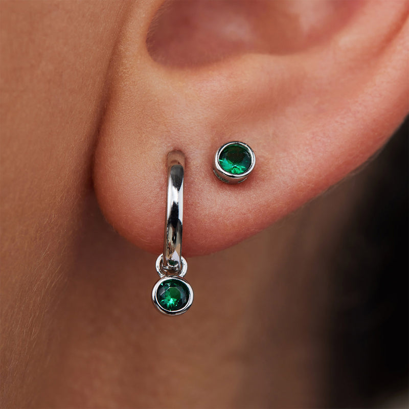 Violet Hamden Venus 925 Sterling Zilveren oorringen met Geboortesteen VH360014-MAR-zoom-