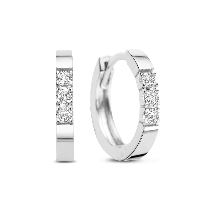 Isabel Bernard De la Paix Madeline 14 karaat witgouden oorringen | diamant 0.15 ct | IBD360017-zoom-