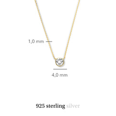 Violet Hamden Venus 925 Sterling Silver Gold-coloured Necklace with Birthstone VH340010-MAR