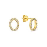 Parte Di Me Bibbiena Poppi Clara 925 Sterling Silver Gold Plated Ear Studs PDM36196