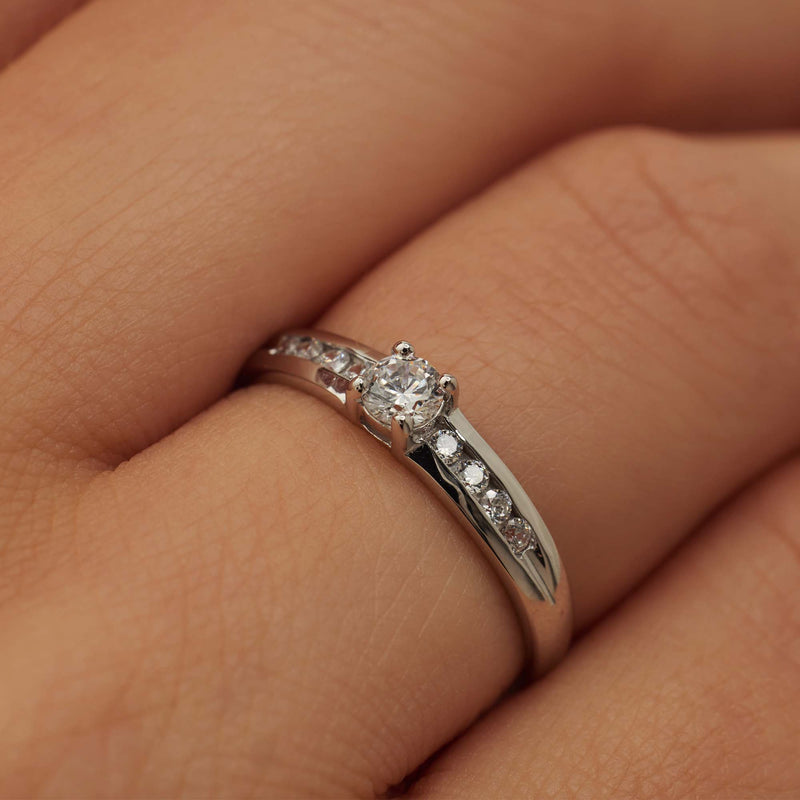 Isabel Bernard Saint Germain Estee 14 Karaat Witgouden Ring IB330073-50 (Maat: 50)-zoom-