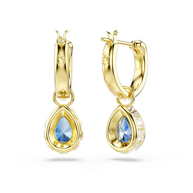 Swarovski Chroma Gouden Oorringen met Blauwe Kristallen 5757815-zoom-