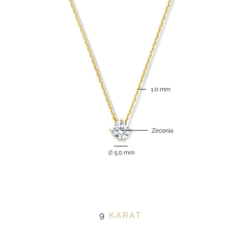 Beloro Jewels Regalo d'Amore 9 karaat gouden ketting en armband cadeauset met zirkonia stenen BO90048-zoom-