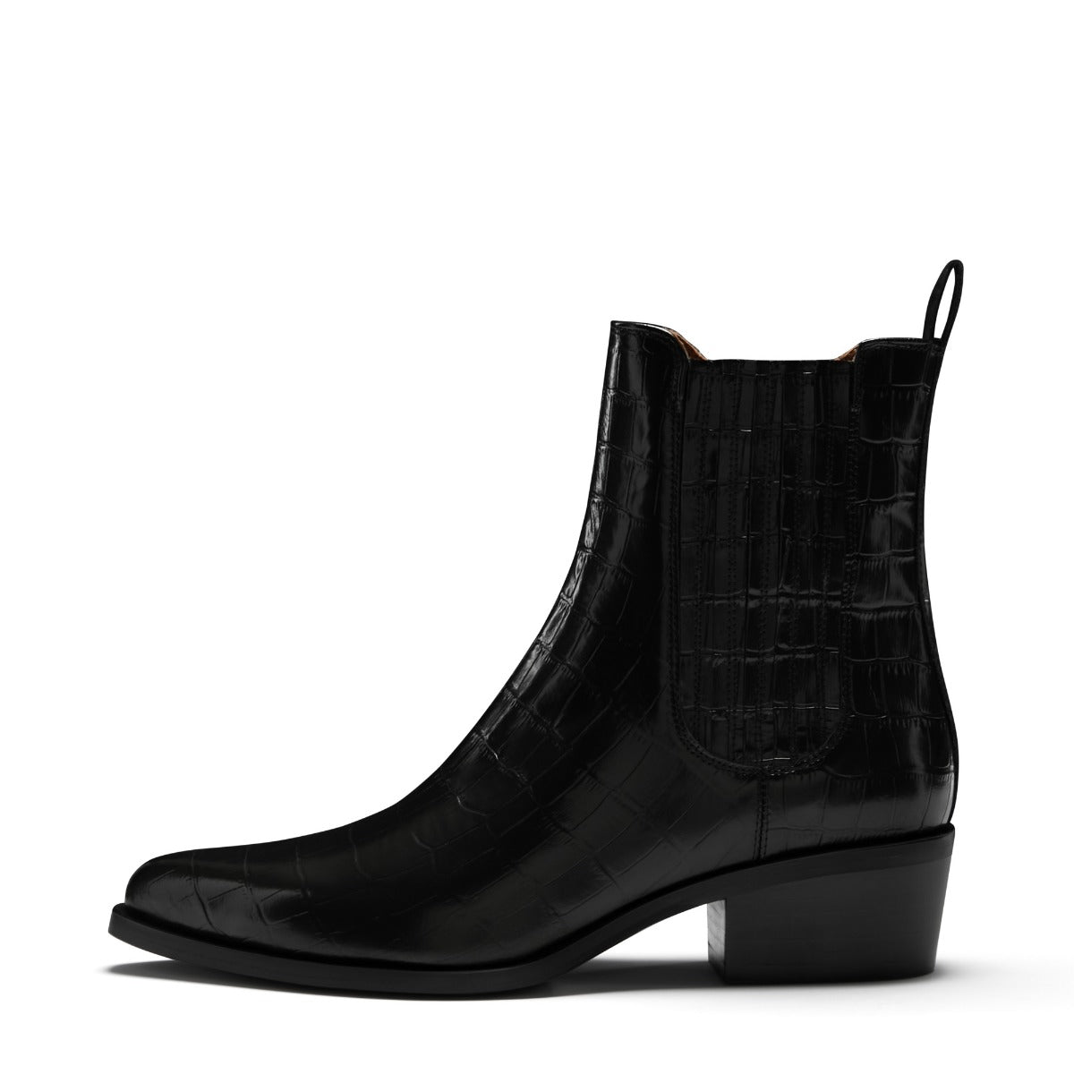 Isabel Bernard Vendôme Amandine croco black calfskin leather boots IB53010-201-36