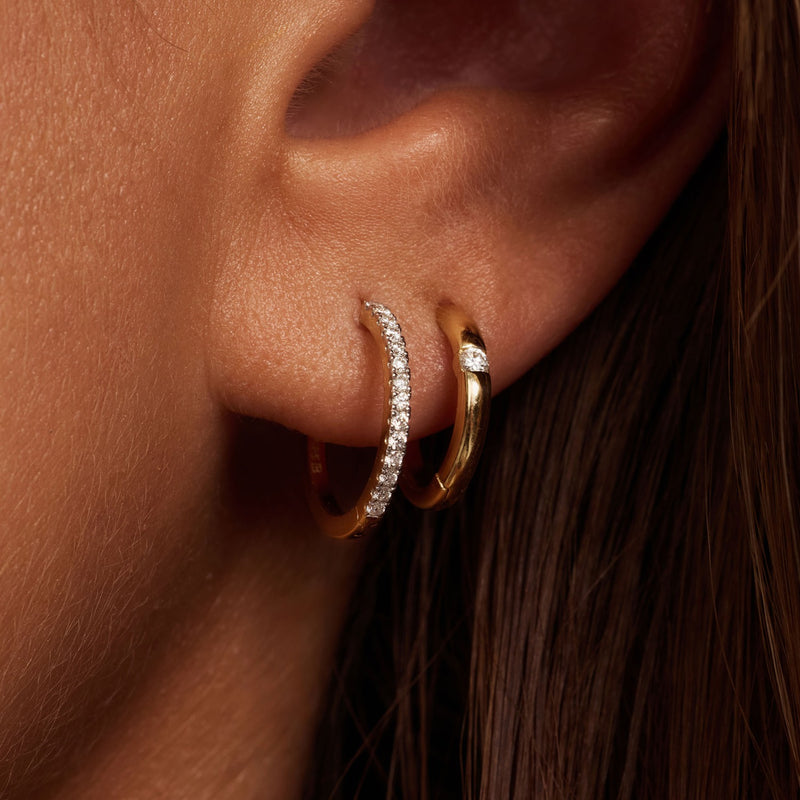 Isabel Bernard De la Paix Madeline 14 karat gold hoop earrings with diamond 0.15 carat IBD360034-zoom-