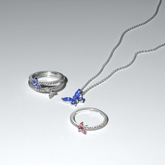 Pandora Timeless 925 Sterling Silver Sparkling Butterfly Ring 194269C01-54