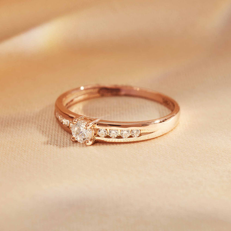 Isabel Bernard La Concorde Estee 14 Karaat Rosé Gouden Ring IB330075-50 (Maat: 50)-zoom-