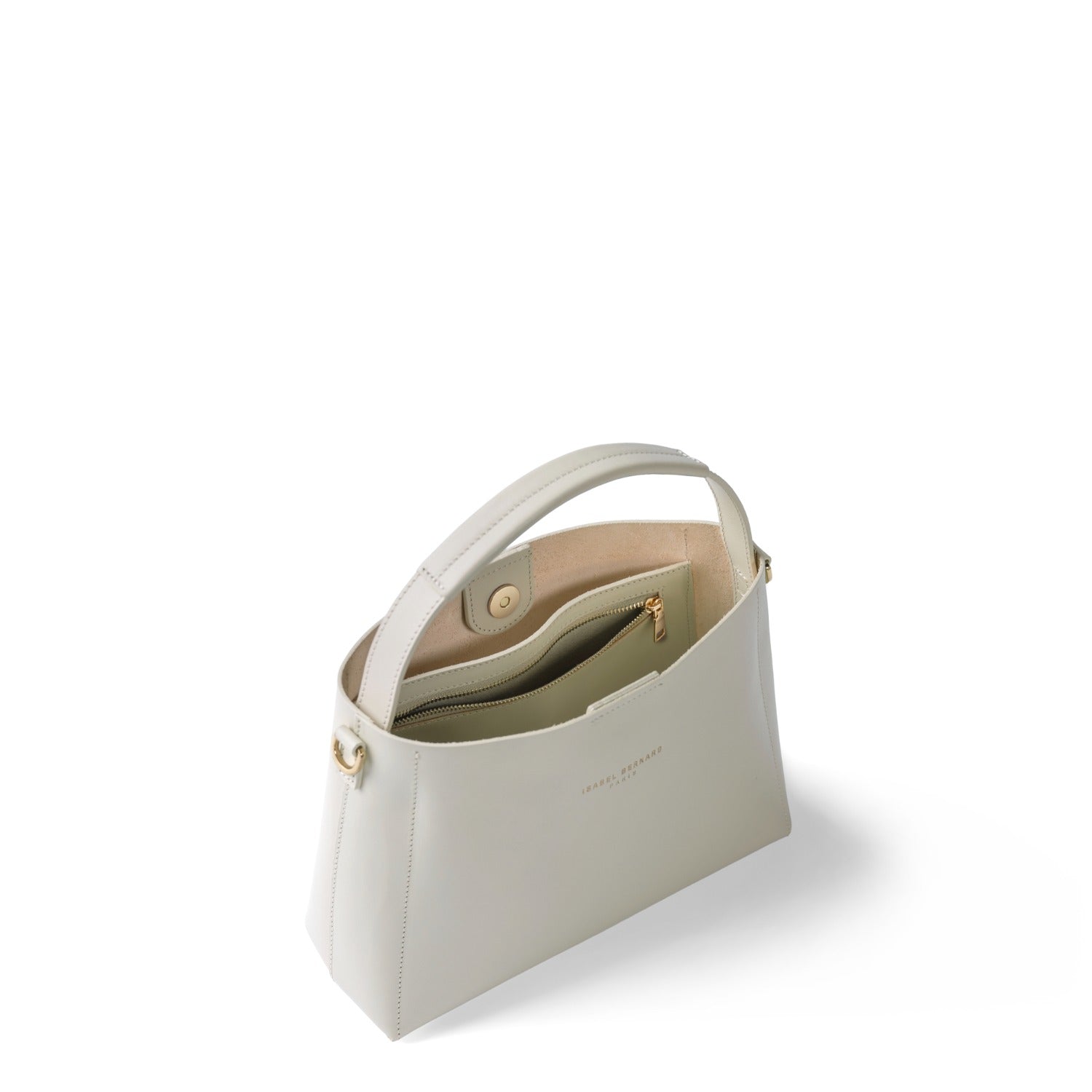 Isabel Bernard Montmartre Béatrice Midi creme vegetable tanned leather handbag IB25094-370