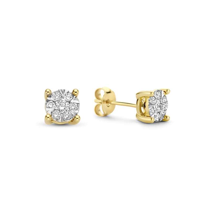 Isabel Bernard De la Paix Hanaé 14 karaat gouden oorknoppen | diamant 0.28 ct | IBD360013-zoom-