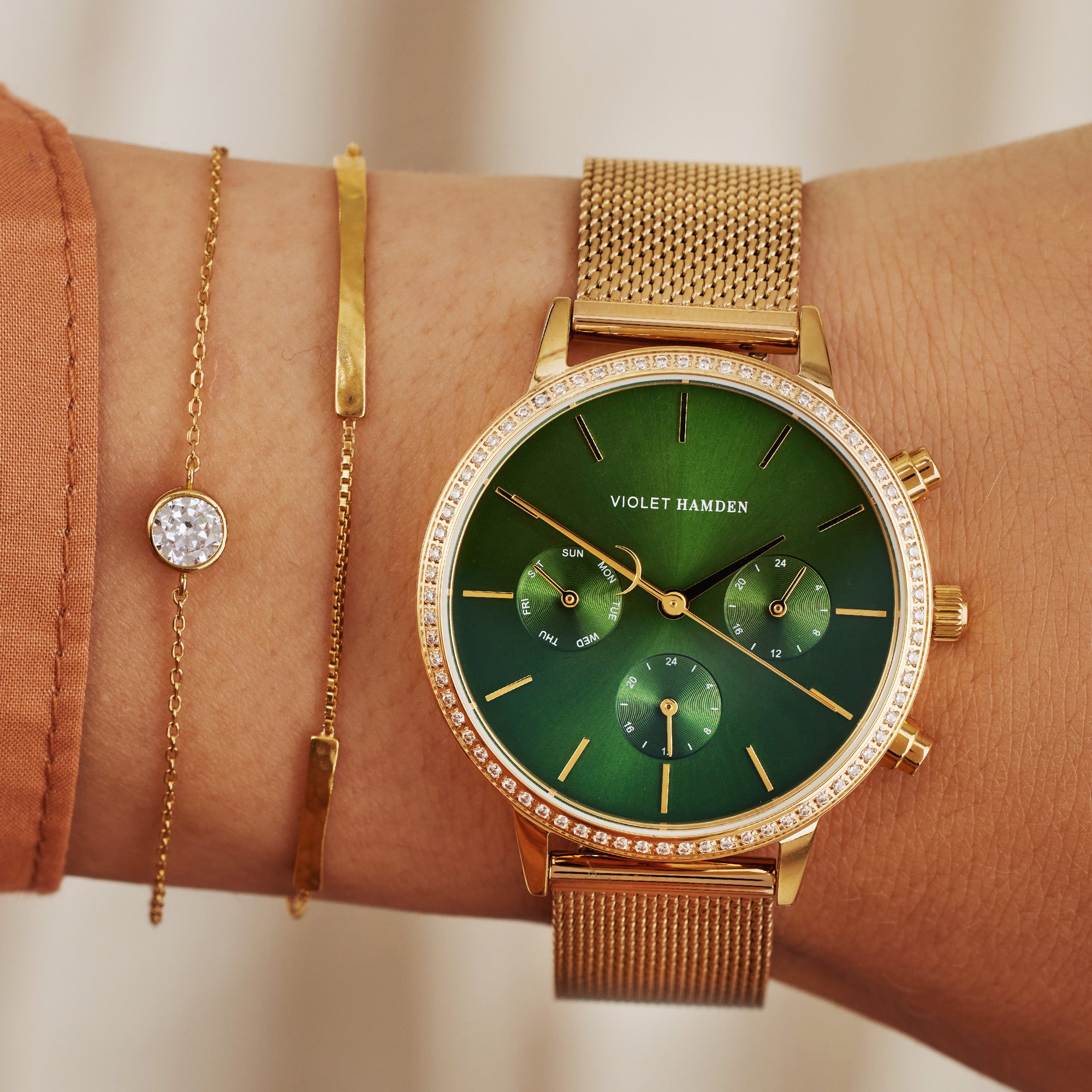 Violet Hamden Venus 925 Sterling Silver Gold-coloured BraceletwithBirthstone VH320010-OCT