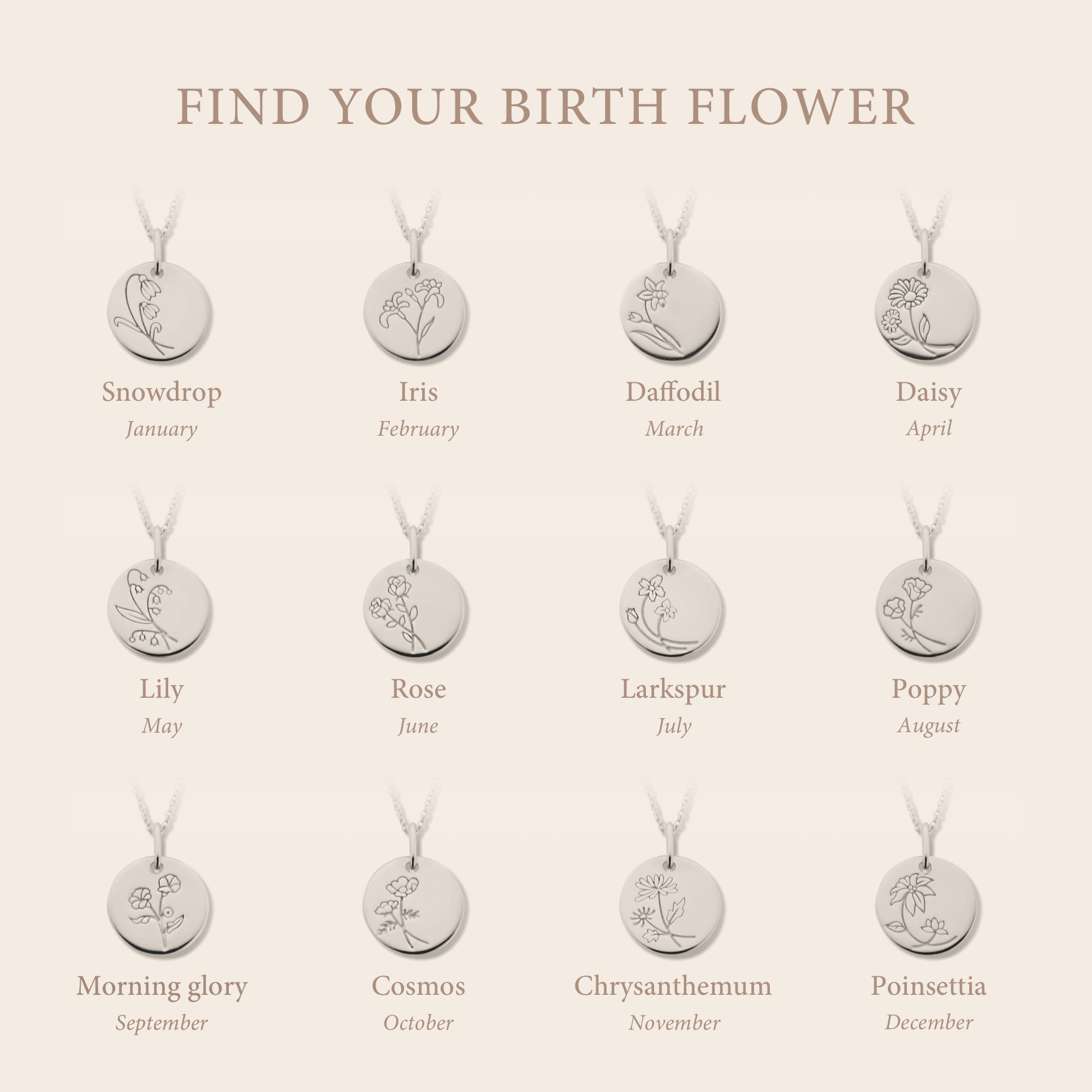 Violet Hamden Venus 925 Sterling Silver Necklace with Birthflower VH340026-JUN