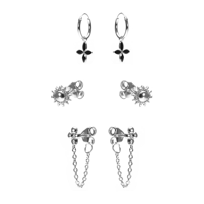 Karma 925 Sterling Silver Earparty Star Dots and Sun Earrings Earparty-32-zoom-