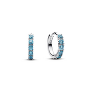 Pandora Timeless 925 Sterling Zilveren Blauwe Huggie Oorbellen 293849C01