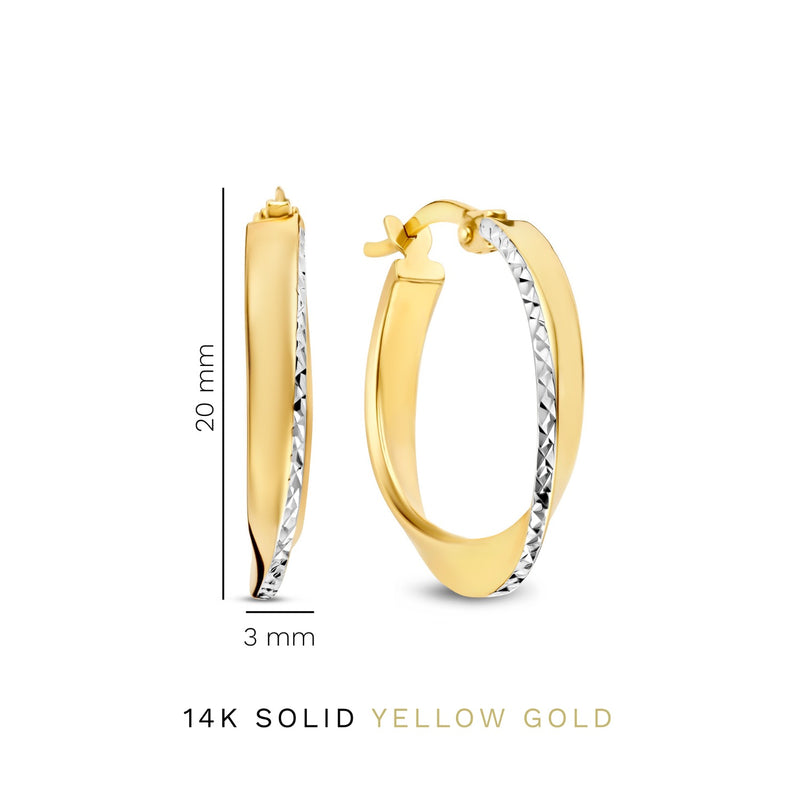 Isabel Bernard Rivoli Laura 14 karaat gouden oorringen met Diamond Cut IB360258-zoom-