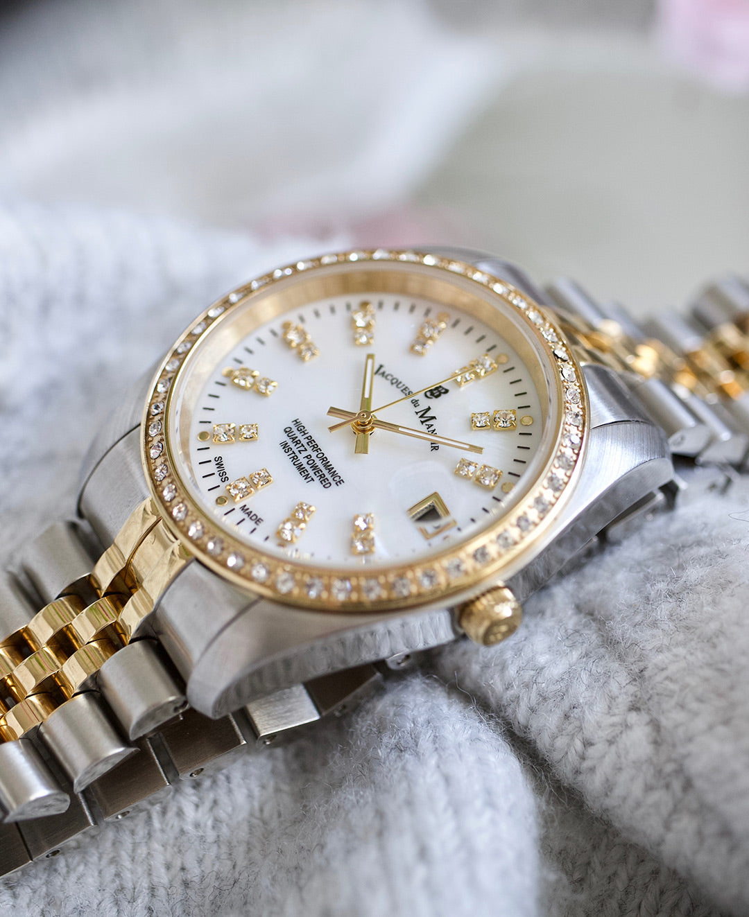 Jacques Du Manoir Inspiration White MOP Women's Watch NROP.07