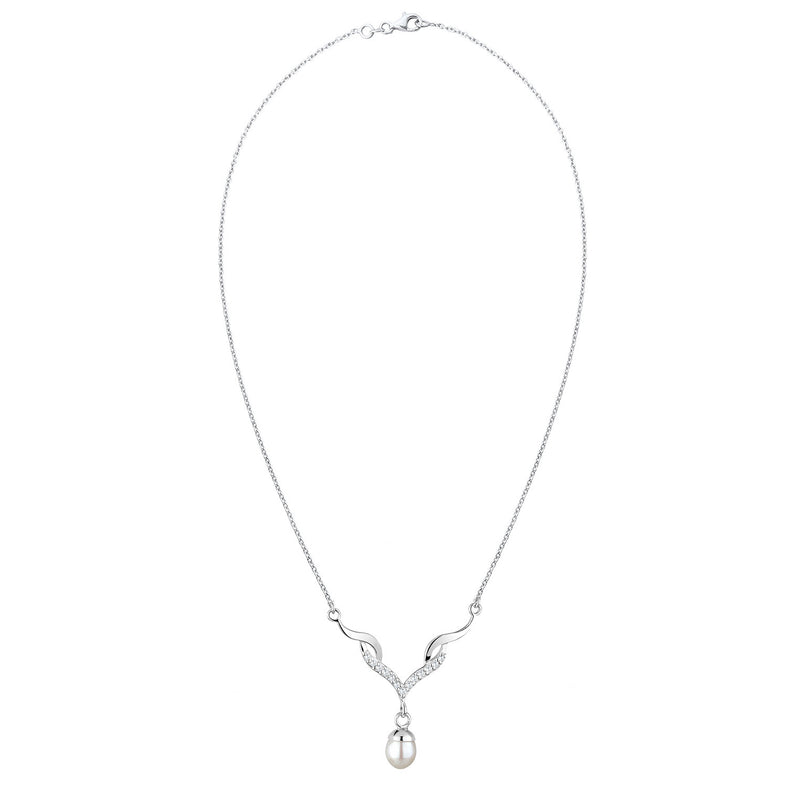 Elli 925 Sterling Silver Pearl Necklace with Zirconia 2004-BF-0007983-001-zoom-