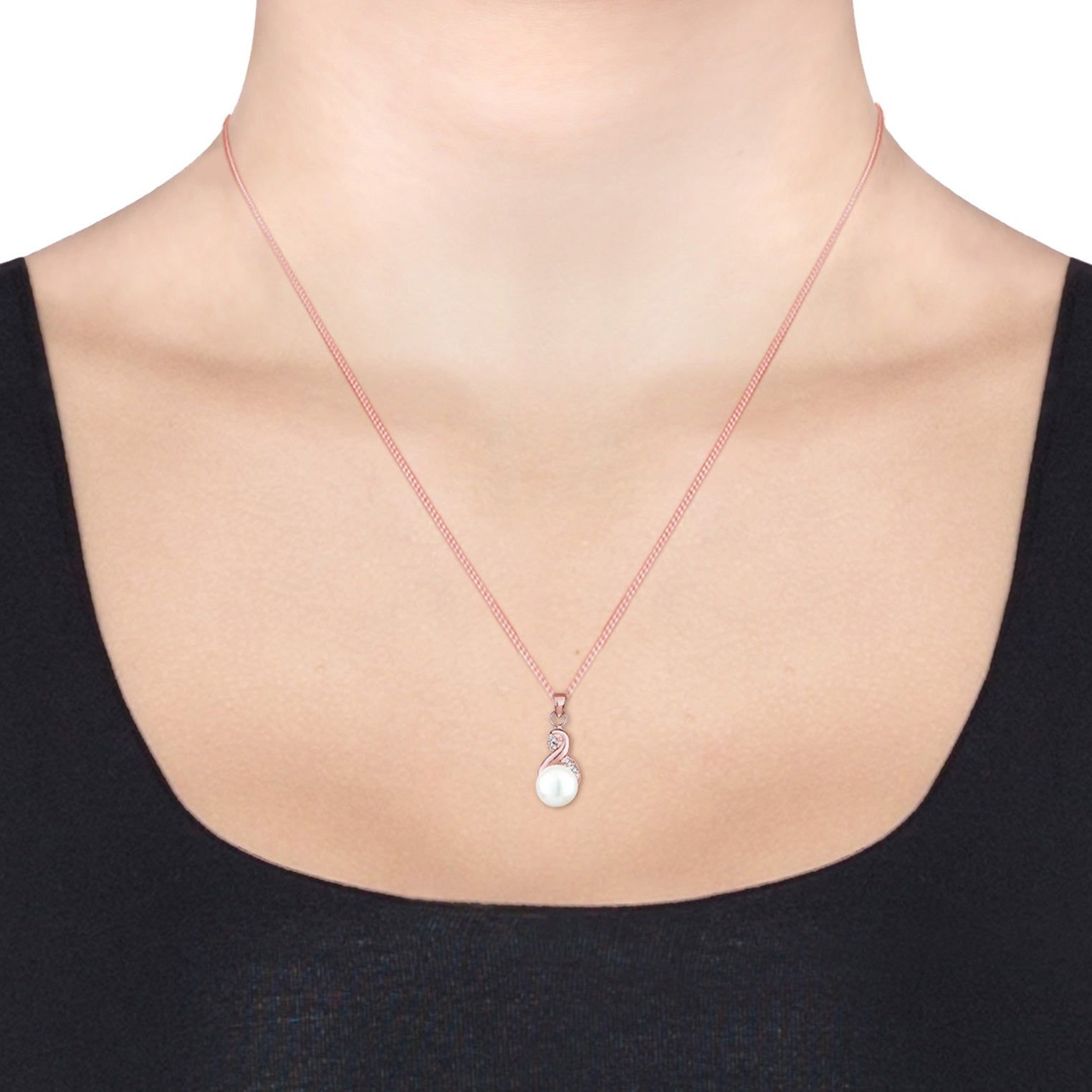 Elli 925 Sterling Silver Pearl Necklace with Pearl 2004-BF-0007988-001