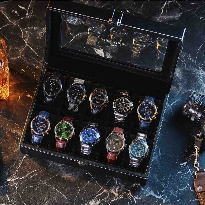 Mats Meier Mont Fort Zwarte Horlogebox voor 10 Horloges MM-Watchbox-1916-zoom-