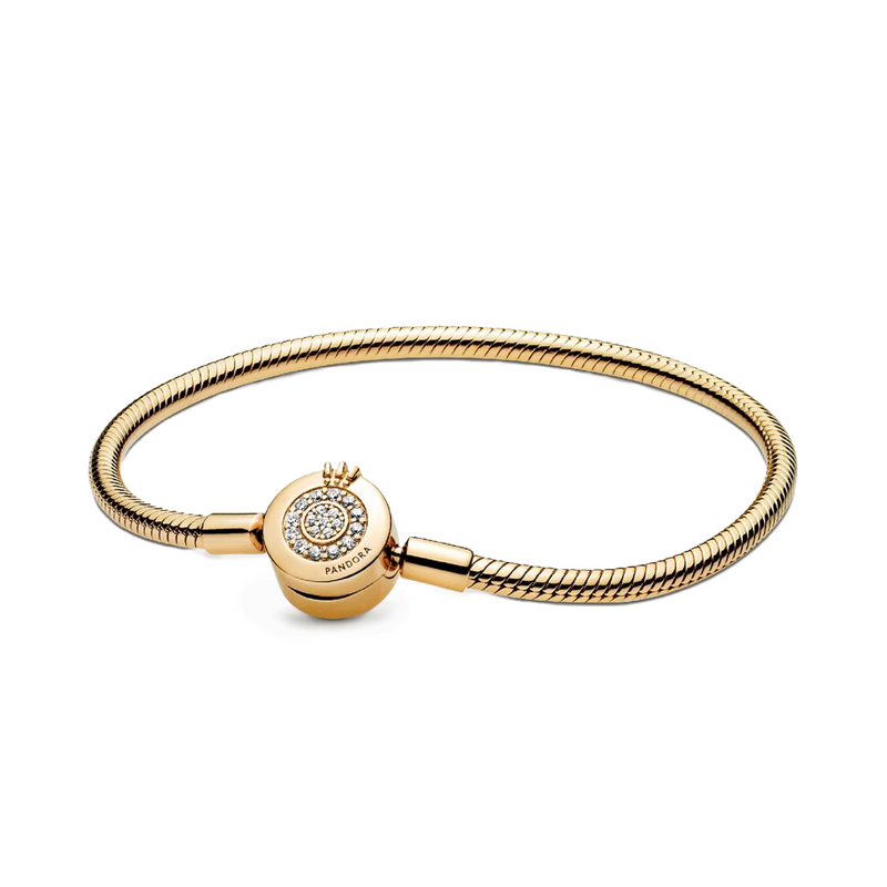 Pandora Signature Sparkling Crown Snake Chain Bracelet 569046C01-21-zoom-