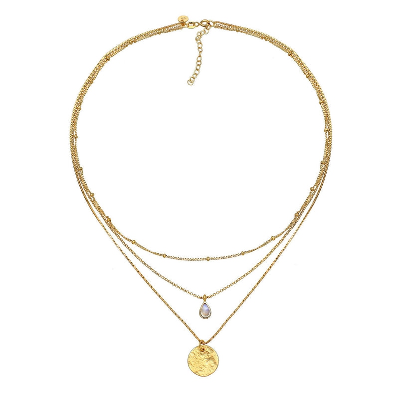 Elli 925 Sterling Silver Layered Link Chain Necklace with Moonstone 2004-BF-0008108-001-zoom-