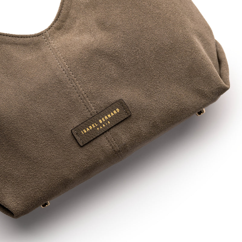 Isabel Bernard Honoré Grace mini taupe suède handtas IB21132-178-zoom-