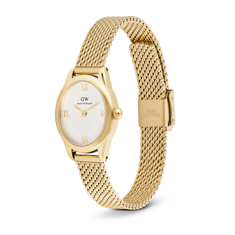 Daniel Wellington Ophelia Mini Mesh Witte Goudkleurige Dameshorloge DW00100939-zoom-