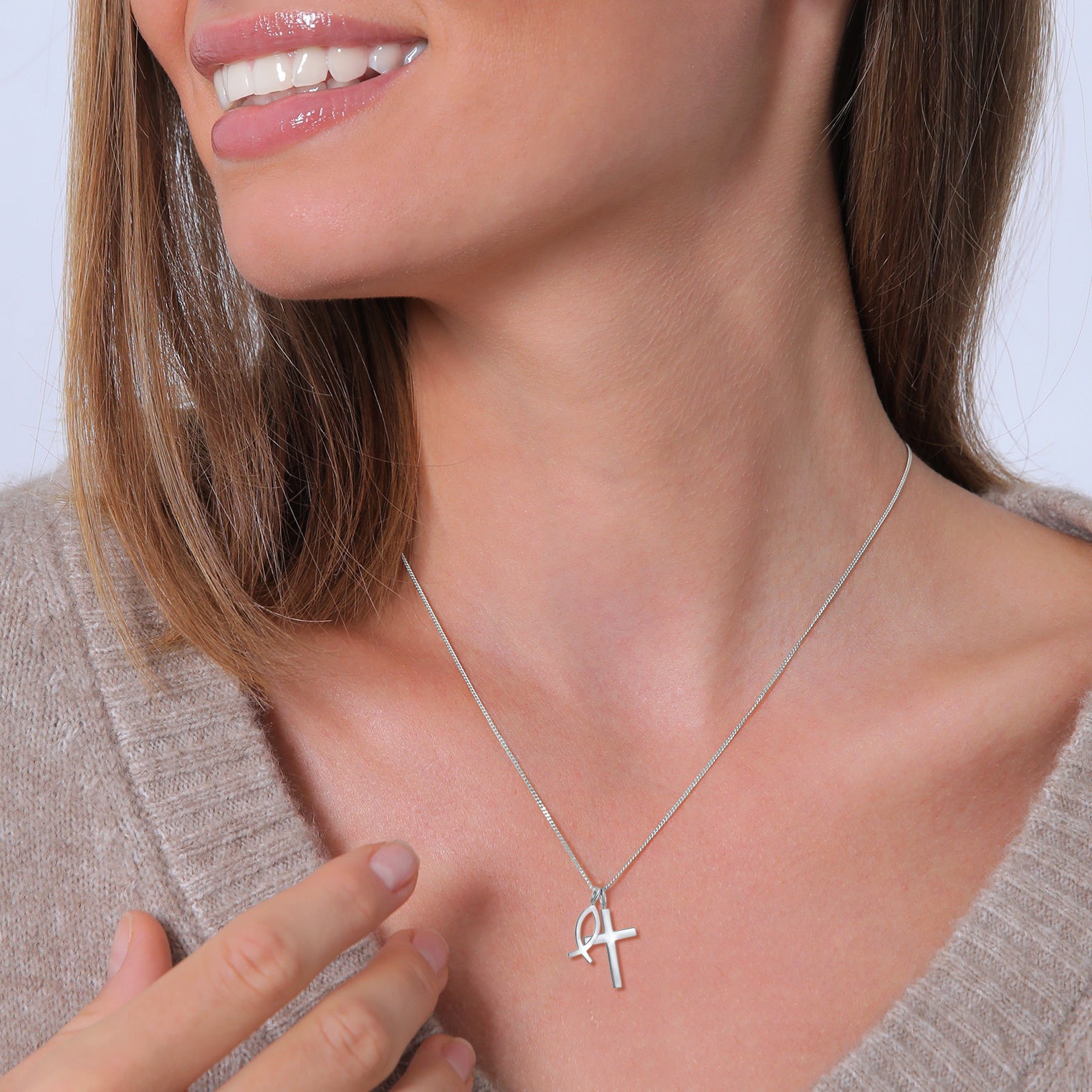 Elli 925 Sterling Silver Link Chain Necklace 2004-BF-0007705-002