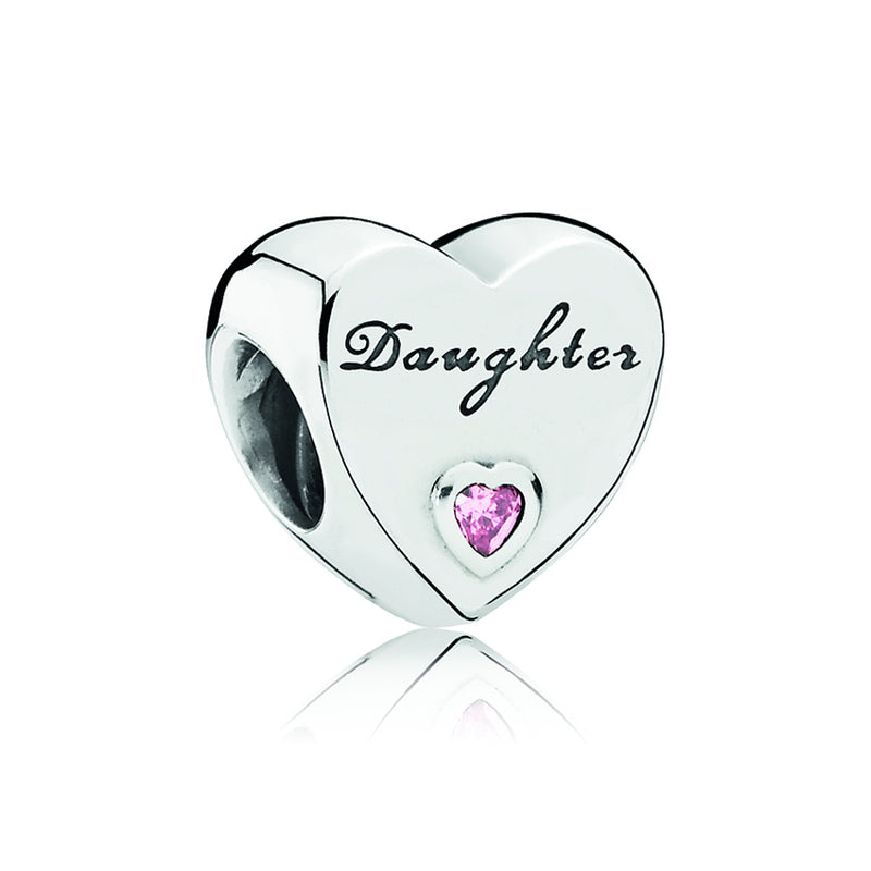 Pandora Silver Daughter Heart Charm 791726PCZ-zoom-