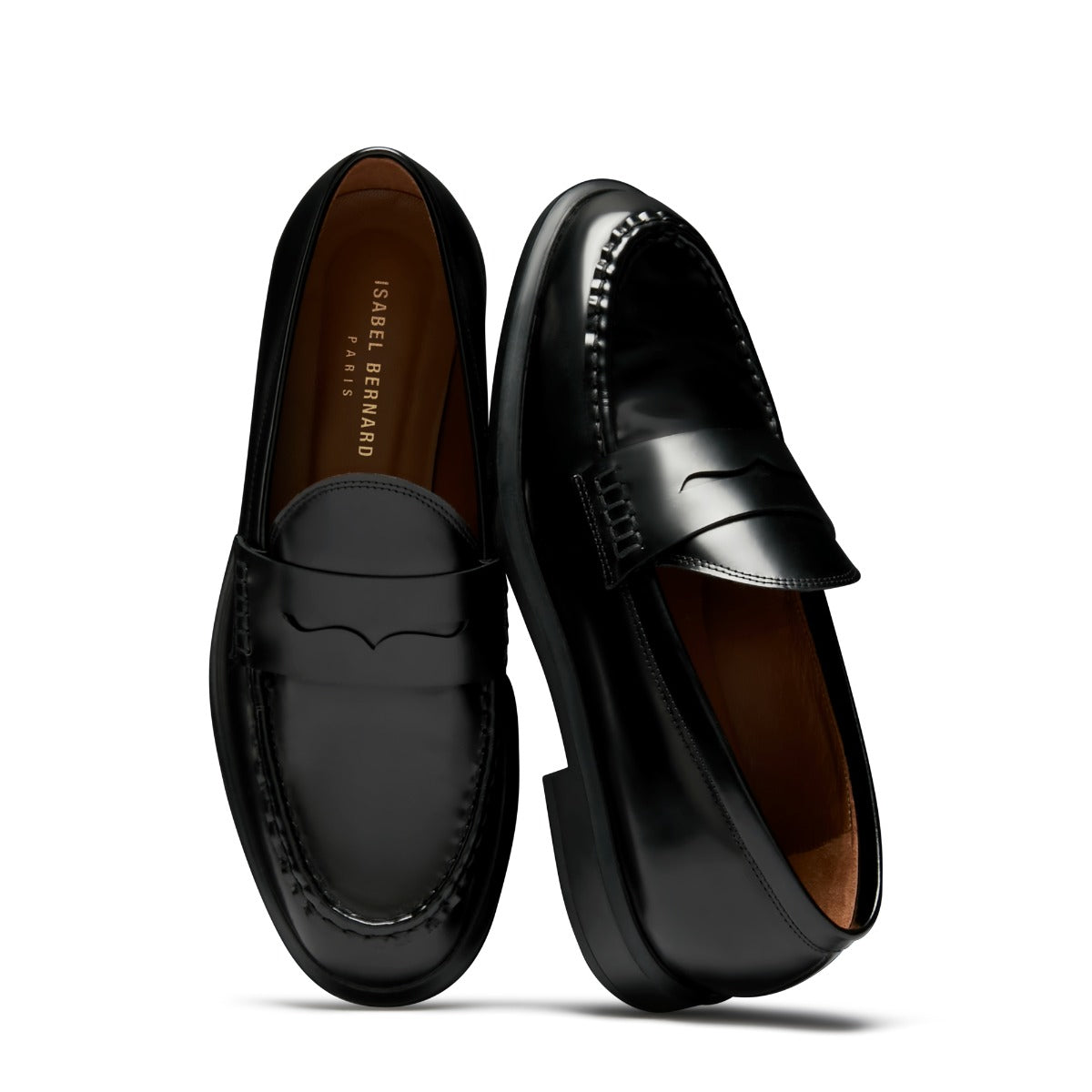 Isabel Bernard Vendôme Blandine black spazzolato leather loafers IB51015-601-37
