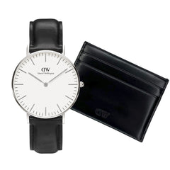 Daniel Wellington Men's Watch and Black Leather Card Holder Giftset DW00590019