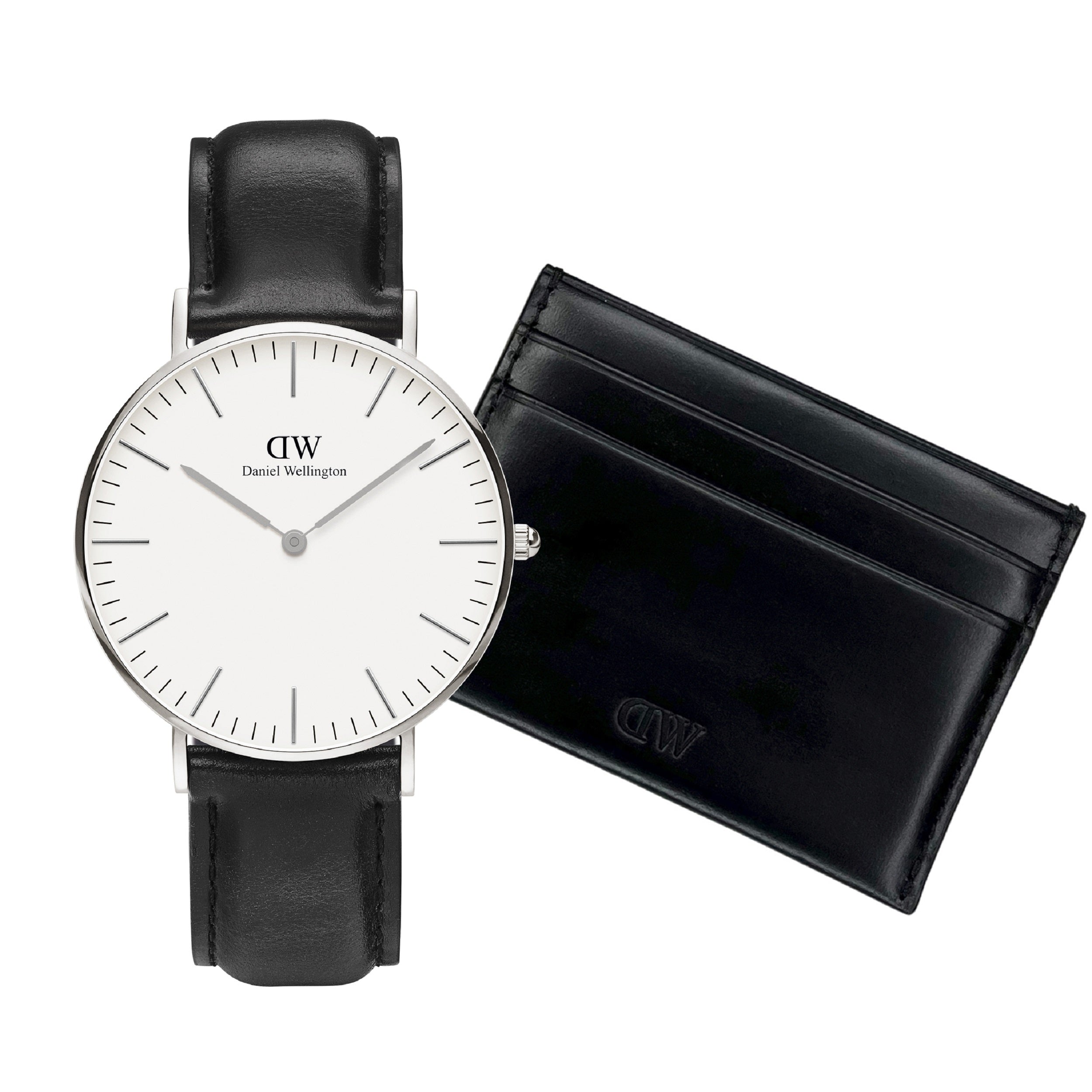 Daniel Wellington Men's Watch and Black Leather Card Holder Giftset DW00590019