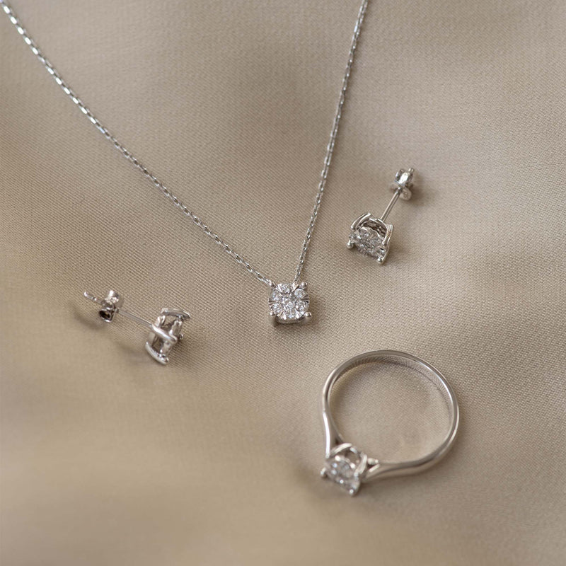 Isabel Bernard De la Paix Hanaé 14 karaat witgouden collier | diamant 0.08 ct | IBD350009-zoom-