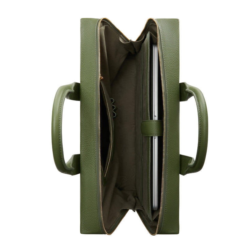 Isabel Bernard Honoré Anique Groene Kalfsleren Handtas IB25061-zoom-