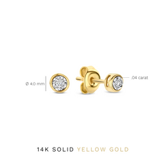 Isabel Bernard De La Paix Inaya 14 Carat Golden Ear Studs | diamond 0.04 ct | IBD360026