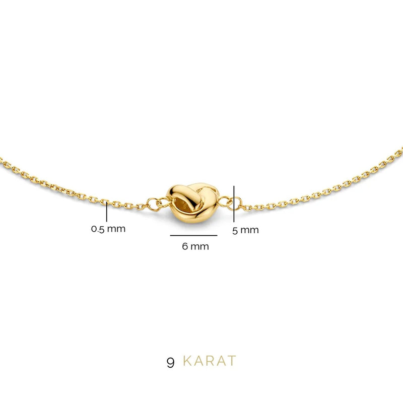 Beloro Jewels Regalo d'Amore 9 karaat gouden armband en oorstekers cadeauset met knoop BO90038-zoom-