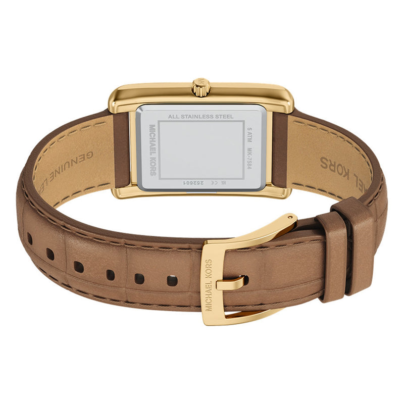 Michael Kors Essex Rectangular Gold Dial Watch MK7584-zoom-