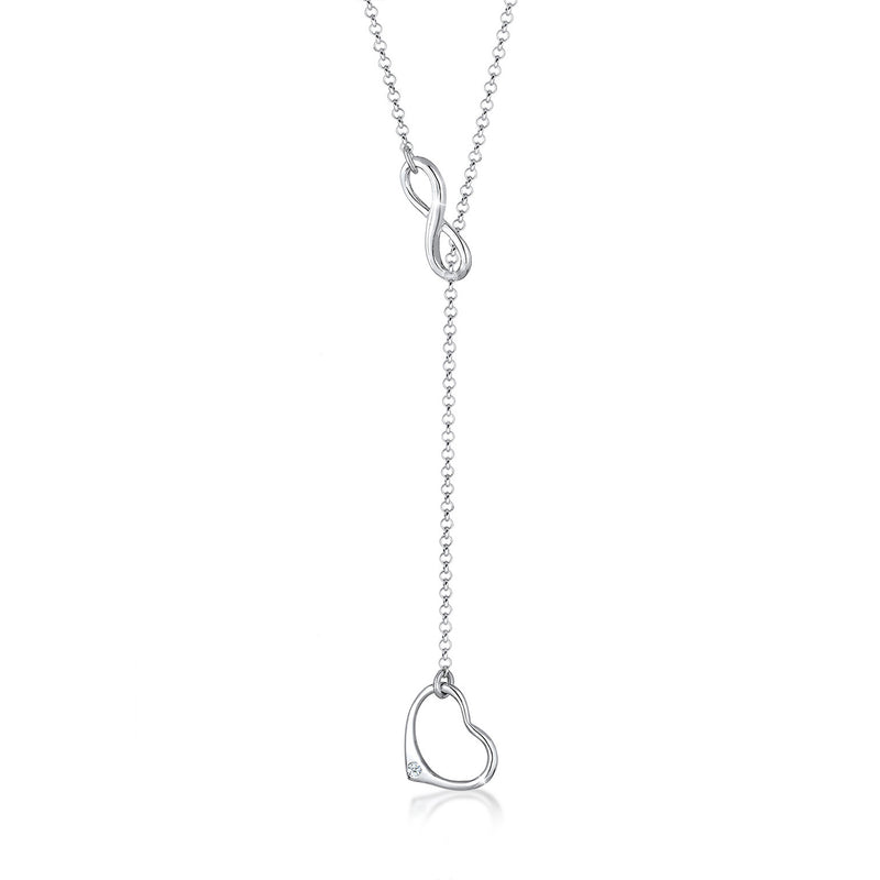 Elli 925 Sterling Silver Y Chain Necklace with Diamond (0.015 ct) 2004-BF-0008047-001-zoom-