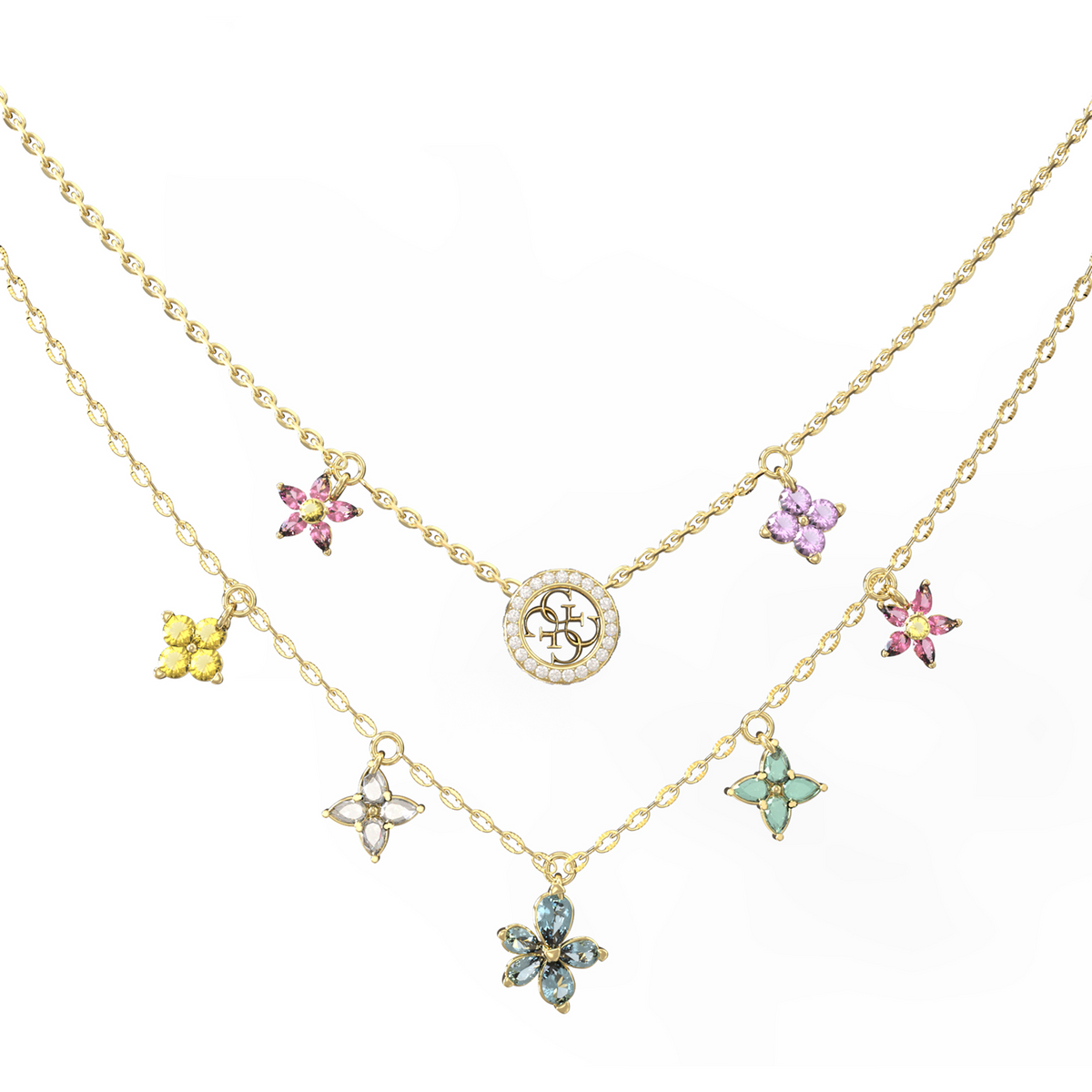 Guess Secret Garden Gold-coloured Necklace JUBN06028JWYGMCT-U