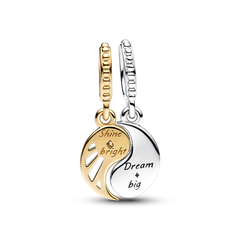 Pandora Moments 925 Sterling Silver Yin And Yang Charm 762678C01with14 Carat Gold Plating-zoom-