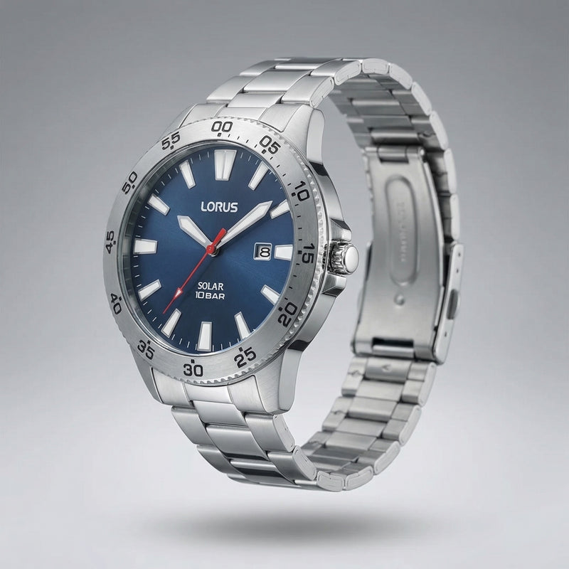 Lorus Solar Herenhorloge Met Blauwe Wijzerplaat RX341AX9-zoom-